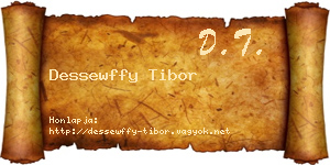 Dessewffy Tibor névjegykártya